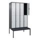 C+P Doppelstock-Spind Classic PLUS, Bank, 4 Abteile, 2120x1200x815mm, 7016/7035 Verschluss Zylinderschloss Sitzbanktyp untergebaut Material Sitzfläche Kunststoff-2