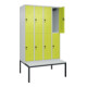 C+P Doppelstock-Spind Classic PLUS, Bank, 4 Abteile, 2120x1200x815mm, 7035/0024 Verschluss Sicherheits-Drehriegel Sitzbanktyp untergebaut Material Sitzfläche Kunststoff-2