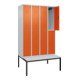 C+P Doppelstock-Spind Classic PLUS, Bank, 4 Abteile, 2120x1200x815mm, 7035/2004 Verschluss Zylinderschloss Sitzbanktyp untergebaut Material Sitzfläche Kunststoff-2
