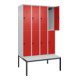 C+P Doppelstock-Spind Classic PLUS, Bank, 4 Abteile, 2120x1200x815mm, 7035/3020 Verschluss Sicherheits-Drehriegel Sitzbanktyp untergebaut Material Sitzfläche Kunststoff-2