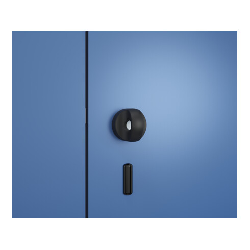 C+P Doppelstock-Spind Classic PLUS, Bank, 4 Abteile, 2120x1200x815mm, 7035/5010 Verschluss Sicherheits-Drehriegel Sitzbanktyp auskragend Material Sitzfläche Buche-Hartholz