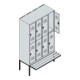 C+P Doppelstock-Spind Classic PLUS, Bank, 4 Abteile, 2120x1200x815mm, 7035/5023 Verschluss Zylinderschloss Sitzbanktyp auskragend Material Sitzfläche Buche-Hartholz
