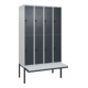 C+P Doppelstock-Spind Classic PLUS, Bank, 4 Abteile, 2120x1200x815mm, 7035/7016 Verschluss Sicherheits-Drehriegel Sitzbanktyp auskragend Material Sitzfläche Kunststoff-1