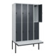 C+P Doppelstock-Spind Classic PLUS, Bank, 4 Abteile, 2120x1200x815mm, 7035/7016 Verschluss Sicherheits-Drehriegel Sitzbanktyp auskragend Material Sitzfläche Kunststoff-2