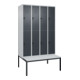 C+P Doppelstock-Spind Classic PLUS, Bank, 4 Abteile, 2120x1200x815mm, 7035/7016 Verschluss Sicherheits-Drehriegel Sitzbanktyp untergebaut Material Sitzfläche Kunststoff-1