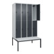 C+P Doppelstock-Spind Classic PLUS, Bank, 4 Abteile, 2120x1200x815mm, 7035/7016 Verschluss Sicherheits-Drehriegel Sitzbanktyp untergebaut Material Sitzfläche Kunststoff-2