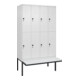 C+P Doppelstock-Spind Classic PLUS, Bank, 4 Abteile, 2120x1200x815mm, 9016/9016 Verschluss Sicherheits-Drehriegel Sitzbanktyp auskragend Material Sitzfläche Kunststoff-1