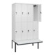 C+P Doppelstock-Spind Classic PLUS, Bank, 4 Abteile, 2120x1200x815mm, 9016/9016 Verschluss Sicherheits-Drehriegel Sitzbanktyp auskragend Material Sitzfläche Kunststoff-2
