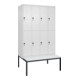 C+P Doppelstock-Spind Classic PLUS, Bank, 4 Abteile, 2120x1200x815mm, 9016/9016 Verschluss Sicherheits-Drehriegel Sitzbanktyp untergebaut Material Sitzfläche Kunststoff-1