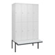 C+P Doppelstock-Spind Classic PLUS, Bank, 4 Abteile, 2120x1200x815mm, 9016/9016 Verschluss Zylinderschloss Sitzbanktyp auskragend Material Sitzfläche Kunststoff-1
