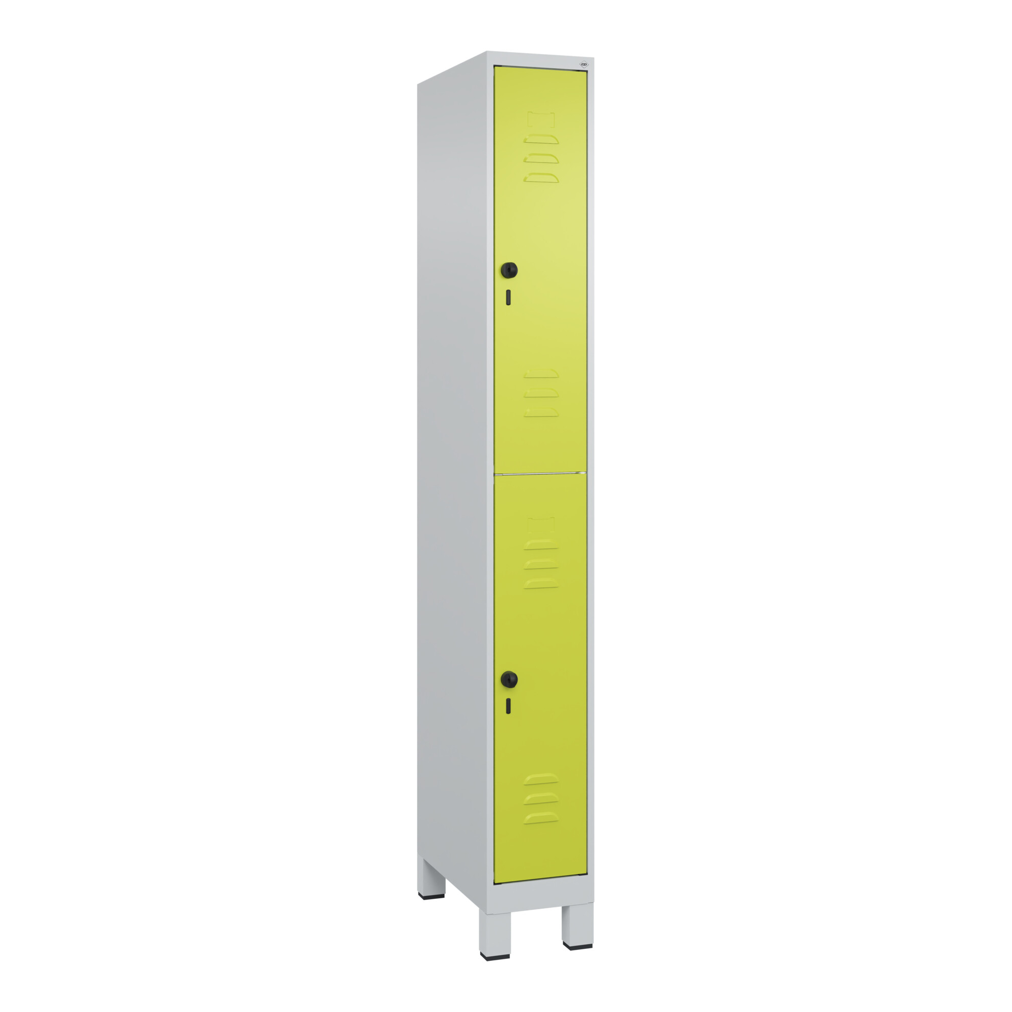 C+P Doppelstock-Spind Classic PLUS, Füße, 1 Abteil, 1950x250x500mm, 7035/0024 ; C + P Möbelsysteme