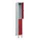 C+P Doppelstock-Spind Classic PLUS, Füße, 1 Abteil, 1950x250x500mm, 7035/3003-2