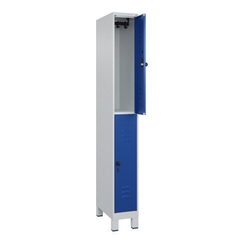 C+P Doppelstock-Spind Classic PLUS, Füße, 1 Abteil, 1950x250x500mm, 7035/5010