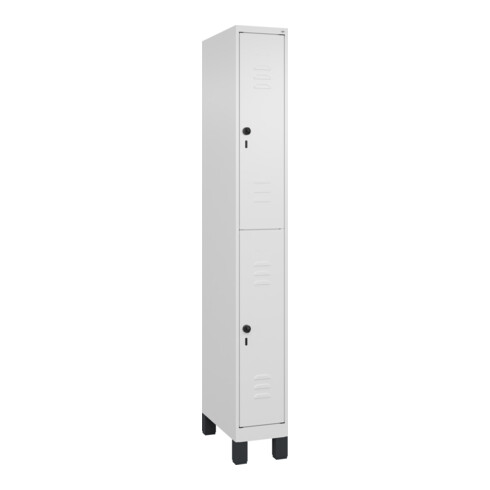 C+P Doppelstock-Spind Classic PLUS, Füße, 1 Abteil, 1950x250x500mm, 9016/9016