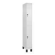 C+P Doppelstock-Spind Classic PLUS, Füße, 1 Abteil, 1950x250x500mm, 9016/9016