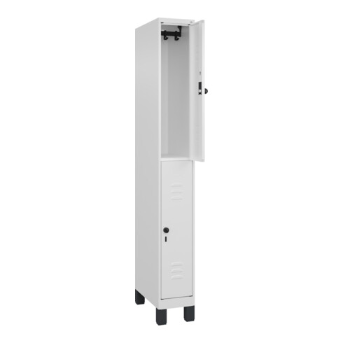 C+P Doppelstock-Spind Classic PLUS, Füße, 1 Abteil, 1950x250x500mm, 9016/9016