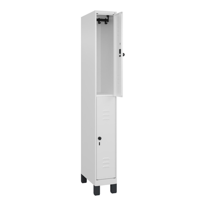 C+P Doppelstock-Spind Classic PLUS, Füße, 1 Abteil, 1950x250x500mm, 9016/9016