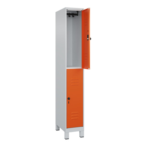 C+P Doppelstock-Spind Classic PLUS, Füße, 1 Abteil, 1950x300x500mm, 7035/2004