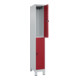 C+P Doppelstock-Spind Classic PLUS, Füße, 1 Abteil, 1950x300x500mm, 7035/3003-2