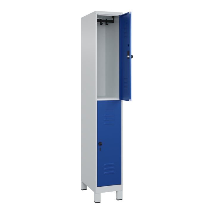 C+P Doppelstock-Spind Classic PLUS, Füße, 1 Abteil, 1950x300x500mm, 7035/5010