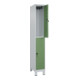 C+P Doppelstock-Spind Classic PLUS, Füße, 1 Abteil, 1950x300x500mm, 7035/6011-2
