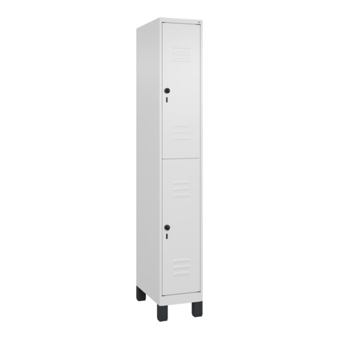 C+P Doppelstock-Spind Classic PLUS, Füße, 1 Abteil, 1950x300x500mm, 9016/9016