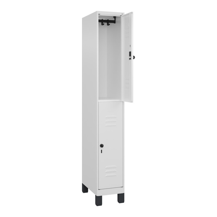 C+P Doppelstock-Spind Classic PLUS, Füße, 1 Abteil, 1950x300x500mm, 9016/9016
