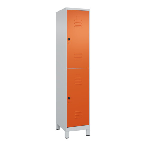 C+P Doppelstock-Spind Classic PLUS, Füße, 1 Abteil, 1950x400x500mm, 7035/2004