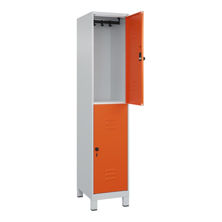 C+P Doppelstock-Spind Classic PLUS, Füße, 1 Abteil, 1950x400x500mm, 7035/2004