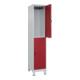 C+P Doppelstock-Spind Classic PLUS, Füße, 1 Abteil, 1950x400x500mm, 7035/3003-2