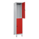 C+P Doppelstock-Spind Classic PLUS, Füße, 1 Abteil, 1950x400x500mm, 7035/3020-2