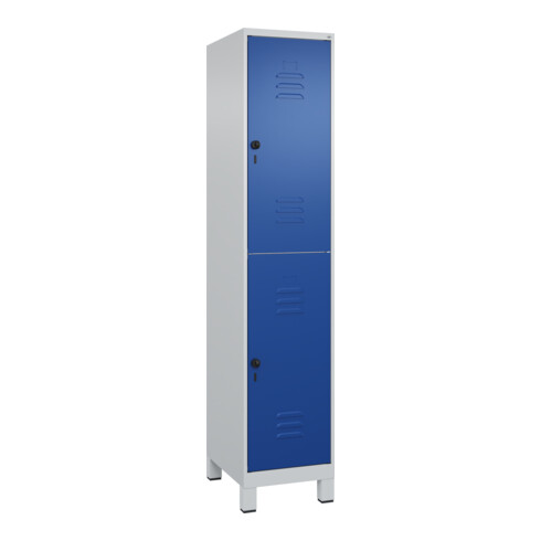 C+P Doppelstock-Spind Classic PLUS, Füße, 1 Abteil, 1950x400x500mm, 7035/5010