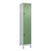 C+P Doppelstock-Spind Classic PLUS, Füße, 1 Abteil, 1950x400x500mm, 7035/6011