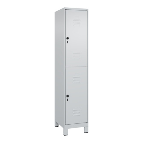 C+P Doppelstock-Spind Classic PLUS, Füße, 1 Abteil, 1950x400x500mm, 7035/7035