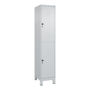 C+P Doppelstock-Spind Classic PLUS, Füße, 1 Abteil, 1950x400x500mm, 7035/7035