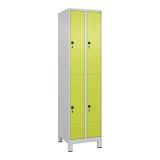 C+P Doppelstock-Spind Classic PLUS, Füße, 2 Abteile, 1950x500x500mm, 7035/0024
