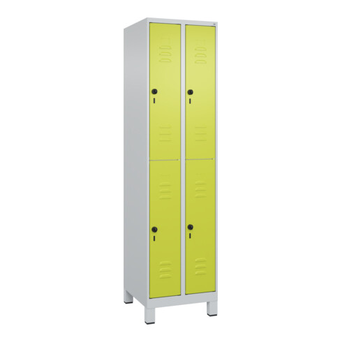 C+P Doppelstock-Spind Classic PLUS, Füße, 2 Abteile, 1950x500x500mm, 7035/0024