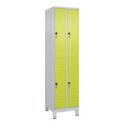 C+P Doppelstock-Spind Classic PLUS, Füße, 2 Abteile, 1950x500x500mm, 7035/0024