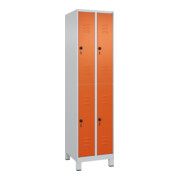 C+P Doppelstock-Spind Classic PLUS, Füße, 2 Abteile, 1950x500x500mm, 7035/2004