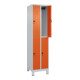 C+P Doppelstock-Spind Classic PLUS, Füße, 2 Abteile, 1950x500x500mm, 7035/2004-2