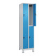 C+P Doppelstock-Spind Classic PLUS, Füße, 2 Abteile, 1950x500x500mm, 7035/5012-2