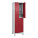 C+P Doppelstock-Spind Classic PLUS, Füße, 2 Abteile, 1950x600x500mm, 7035/3003-2