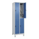 C+P Doppelstock-Spind Classic PLUS, Füße, 2 Abteile, 1950x600x500mm, 7035/5023-4