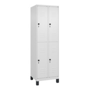 C+P Doppelstock-Spind Classic PLUS, Füße, 2 Abteile, 1950x600x500mm, 9016/9016