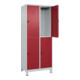 C+P Doppelstock-Spind Classic PLUS, Füße, 2 Abteile, 1950x800x500mm, 7035/3003-2