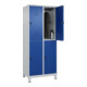C+P Doppelstock-Spind Classic PLUS, Füße, 2 Abteile, 1950x800x500mm, 7035/5010-4
