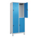 C+P Doppelstock-Spind Classic PLUS, Füße, 2 Abteile, 1950x800x500mm, 7035/5012-2