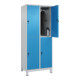 C+P Doppelstock-Spind Classic PLUS, Füße, 2 Abteile, 1950x800x500mm, 7035/5012-4