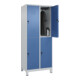 C+P Doppelstock-Spind Classic PLUS, Füße, 2 Abteile, 1950x800x500mm, 7035/5023-4