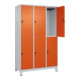 C+P Doppelstock-Spind Classic PLUS, Füße, 3 Abteile, 1950x1200x500mm, 7035/2004-2